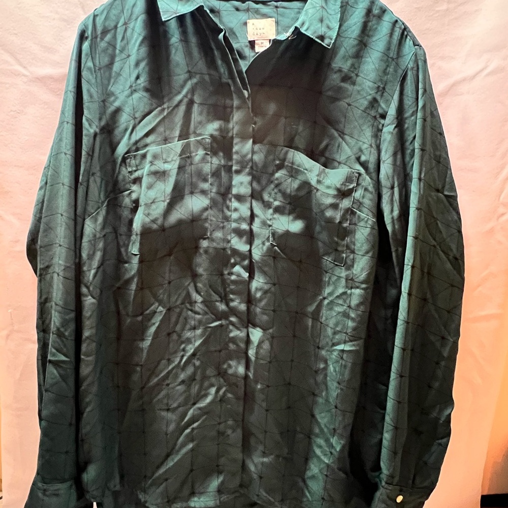 A New Day Teal Geometric Shirt